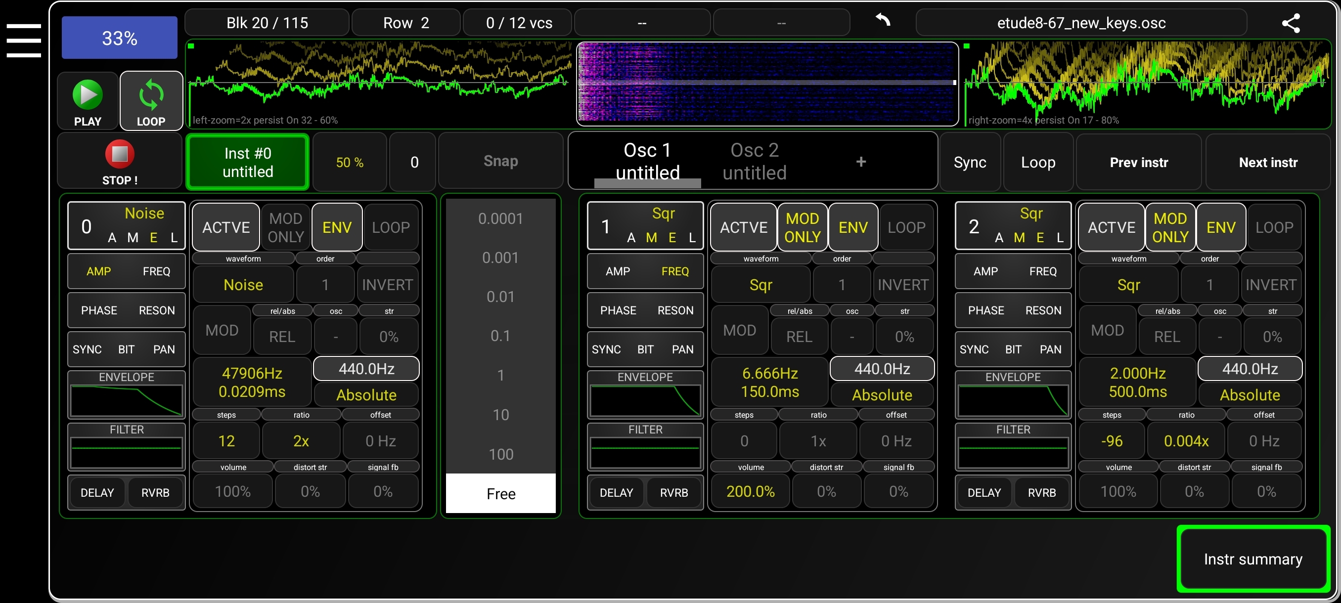 Oscalate live interface
